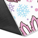 Cute Pug Hat Rabbit Costume Pattern Area Rug