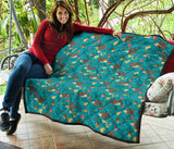 Hedgehog Pattern Print Design 01 Premium Quilt