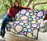 Colorful Clock Background Premium Quilt