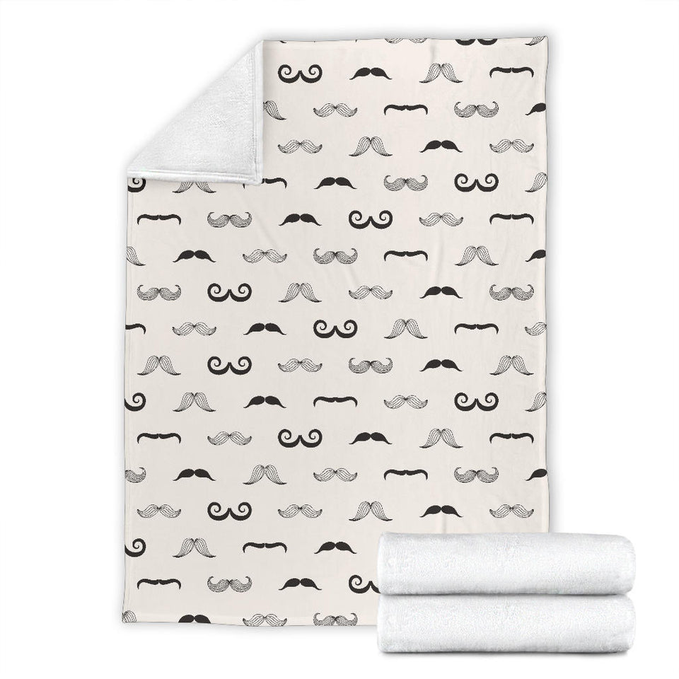 Mustache Beard Pattern Print Design 05 Premium Blanket