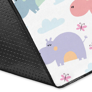 Hippopotamus Pattern Print Design 03 Area Rug