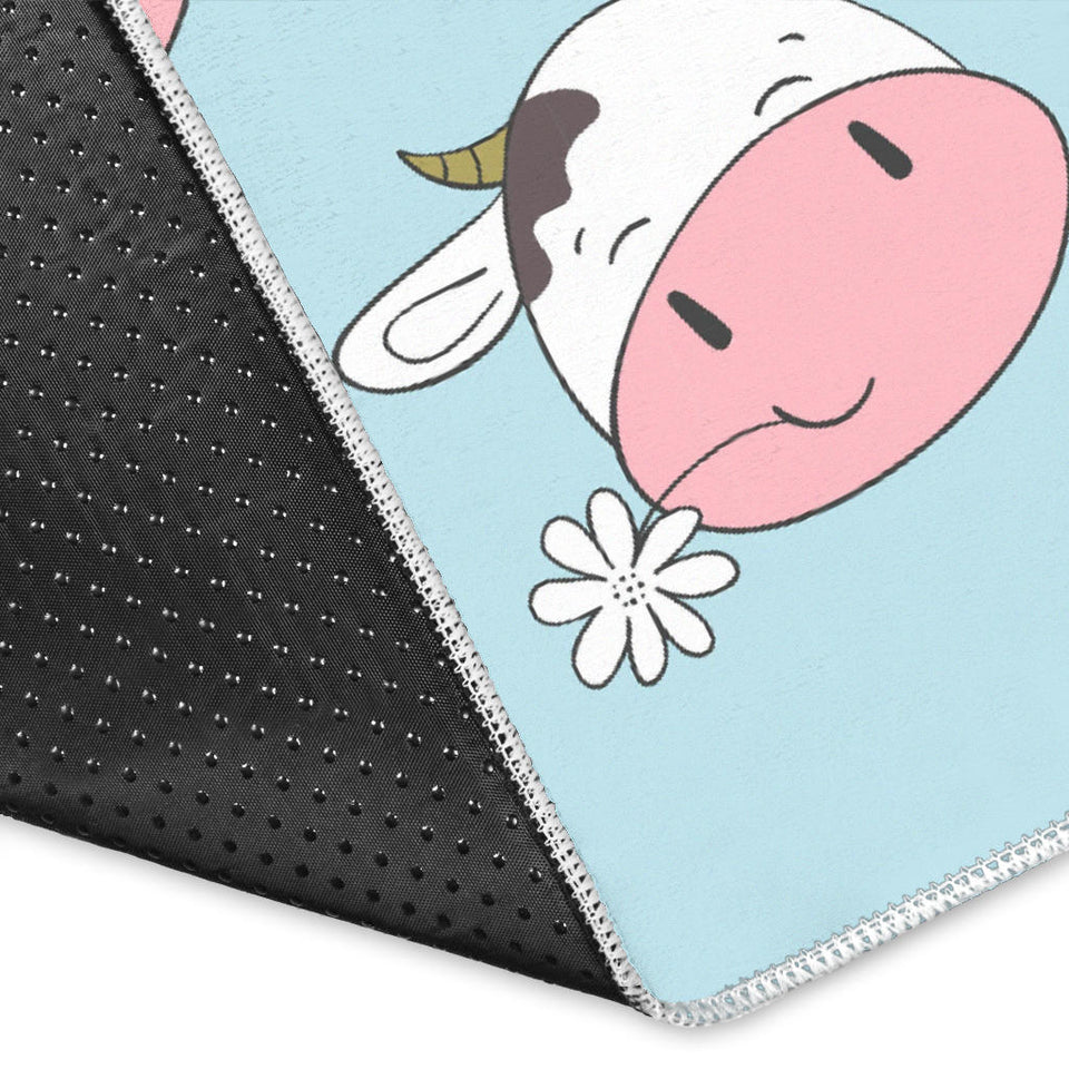 Cute Cow Flower Pattern Area Rug