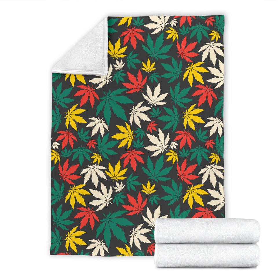 Canabis Marijuana Weed Pattern Print Design 02 Premium Blanket