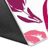 Pink Sketch Tulip Pattern Area Rug