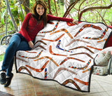 Boomerang Australian Aboriginal Ornament Pattern Premium Quilt