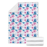 Hummingbird Pattern Print Design 02 Premium Blanket