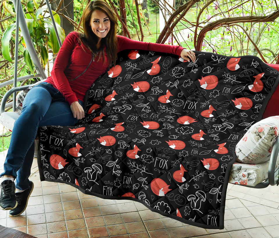 Fox Sleeping Fox Pattern Premium Quilt