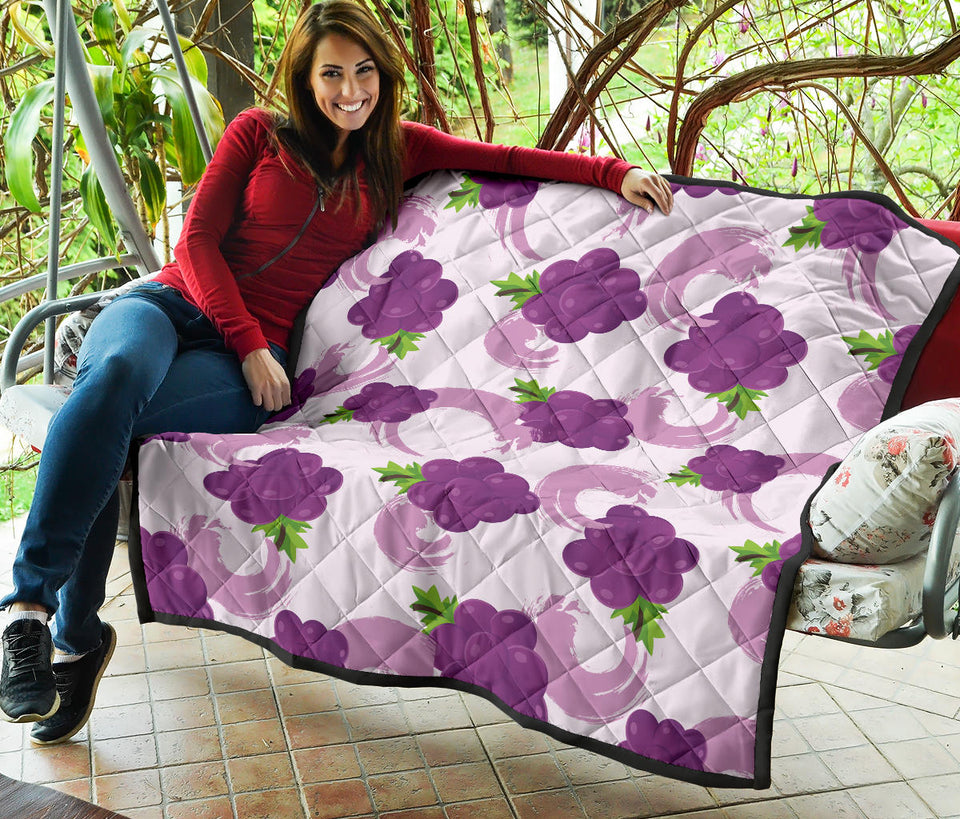 Cute Grape Pattern Premium Quilt