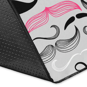 Mustache Beard Pattern Print Design 02 Area Rug