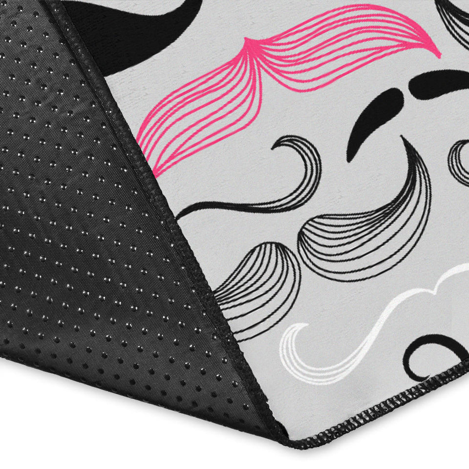 Mustache Beard Pattern Print Design 02 Area Rug