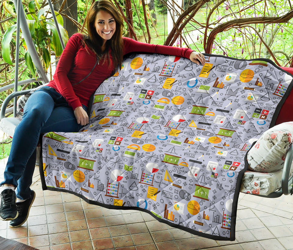 Math Pattern Print Design 04 Premium Quilt