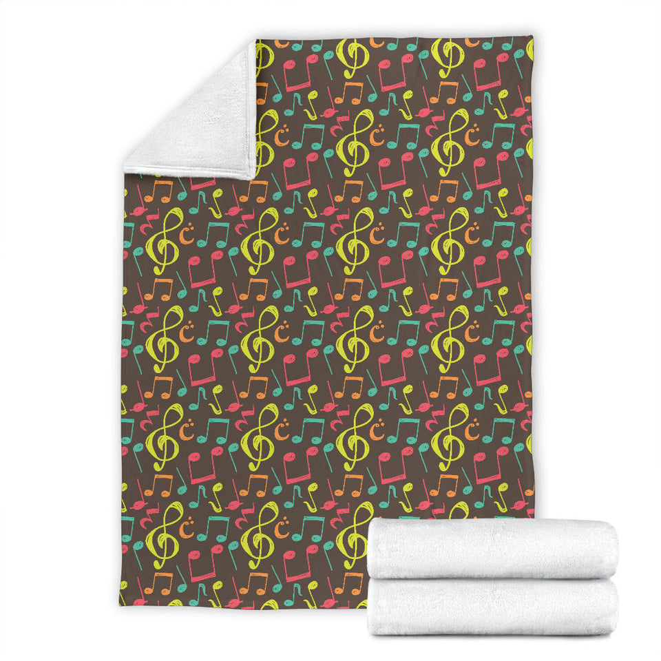 Music Notes Pattern Print Design 05 Premium Blanket