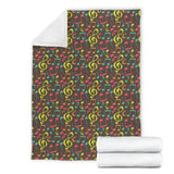Music Notes Pattern Print Design 05 Premium Blanket