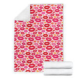 Lips Pattern Print Design 01 Premium Blanket