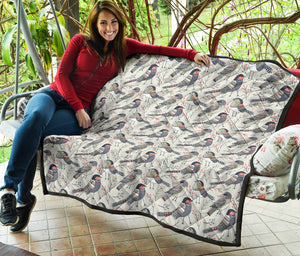 Pigeon Pattern Print Design 04 Premium Quilt