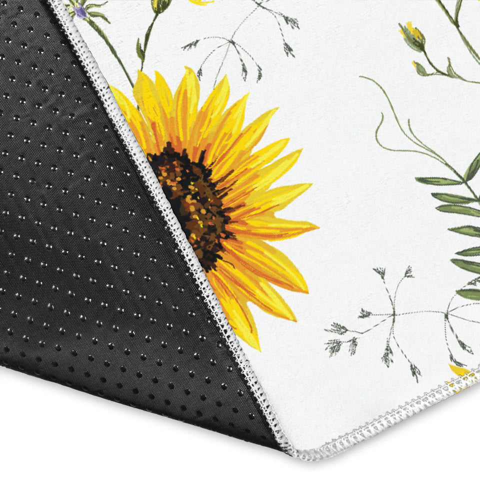 Beautiful Sunflowers Pattern Area Rug