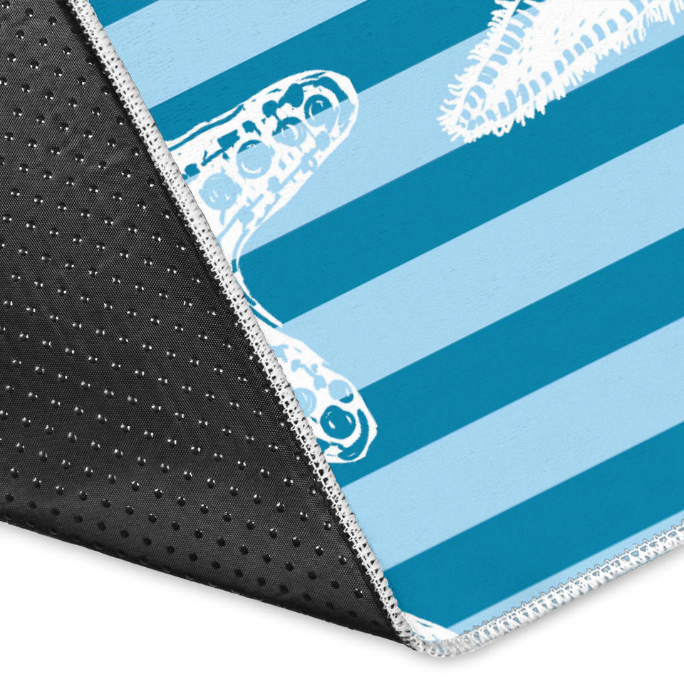 Starfish Blue Blackground Area Rug