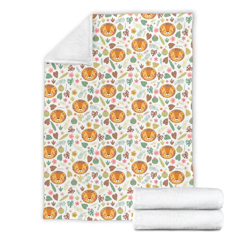 Lion Pattern Print Design 04 Premium Blanket
