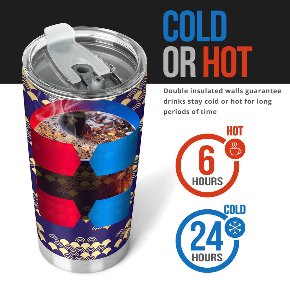 Beautiful Japanese Fan Pattern Tumbler