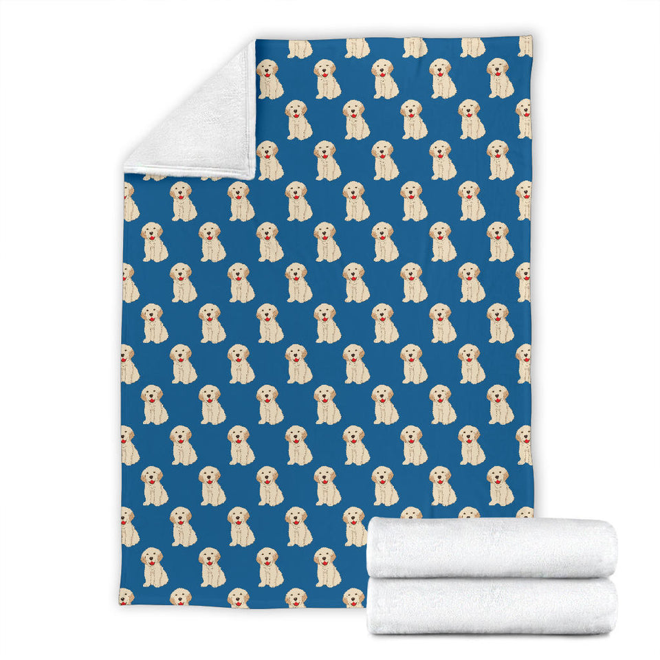 Golden Retriever Pattern Print Design 03 Premium Blanket