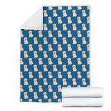 Golden Retriever Pattern Print Design 03 Premium Blanket
