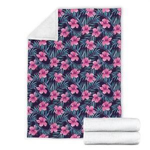 Hibiscus Pattern Print Design 05 Premium Blanket