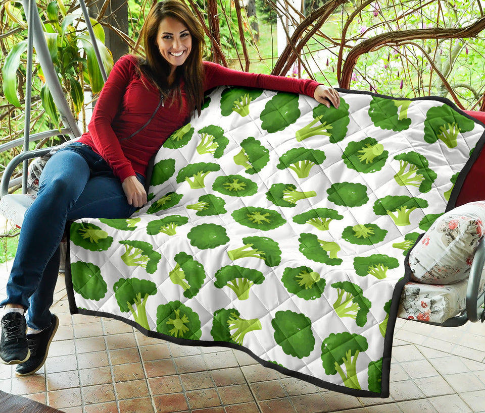 Cute Broccoli Pattern Premium Quilt