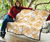 Hand Drawn Orange Fruit Pattern Premium Quilt