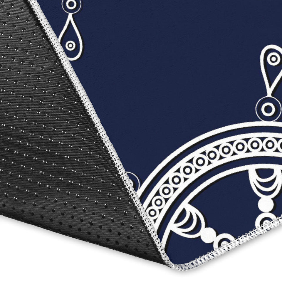 Nautical Steering Wheel Design Pattern Area Rug