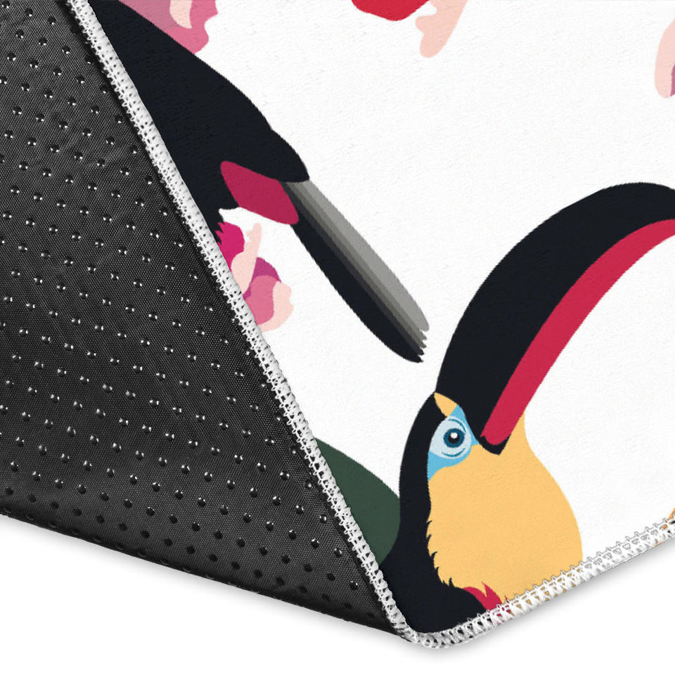 Toucan Flower Design Pattern Area Rug