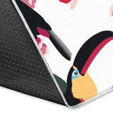 Toucan Flower Design Pattern Area Rug
