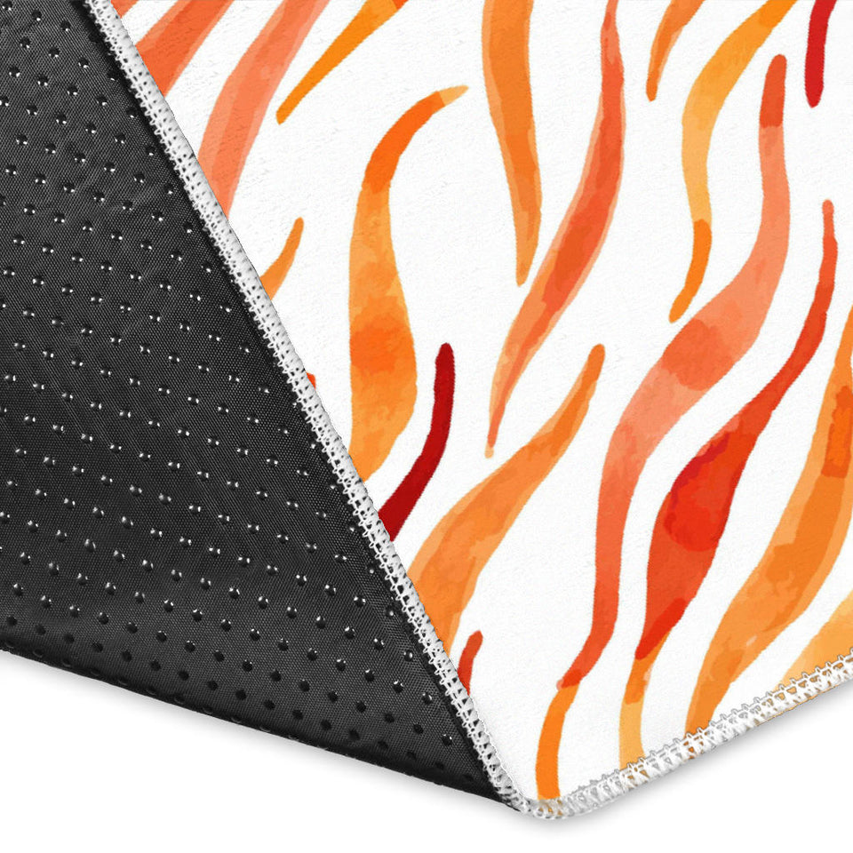 Fire Flame Watercolor Pattern Area Rug