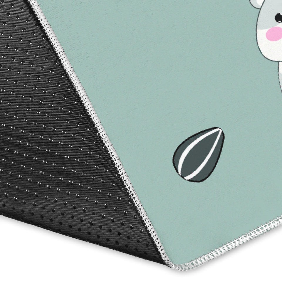 Cute Hamster Cheese Pattern Area Rug