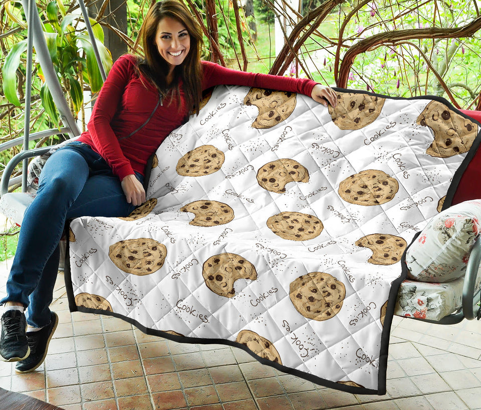 Sketch Style Cookie Pattern Premium Quilt