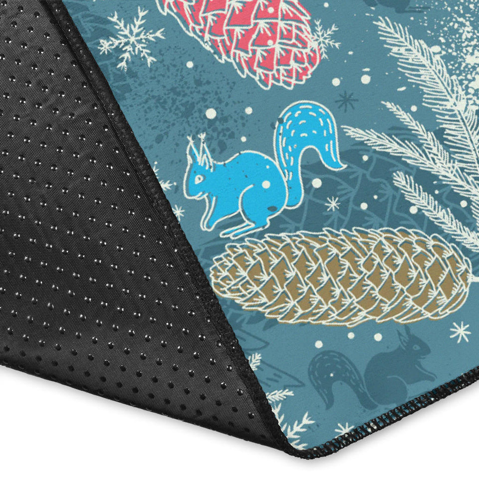 Squirrel Pattern Print Design 01 Area Rug
