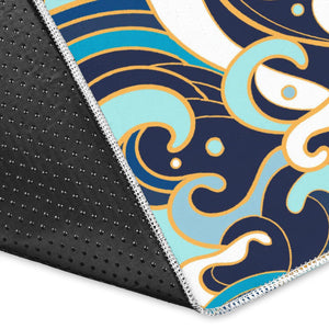 Japanese Wave Pattern Area Rug