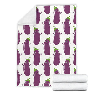 Eggplant Pattern Print Design 01 Premium Blanket