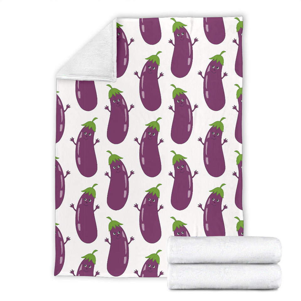 Eggplant Pattern Print Design 01 Premium Blanket