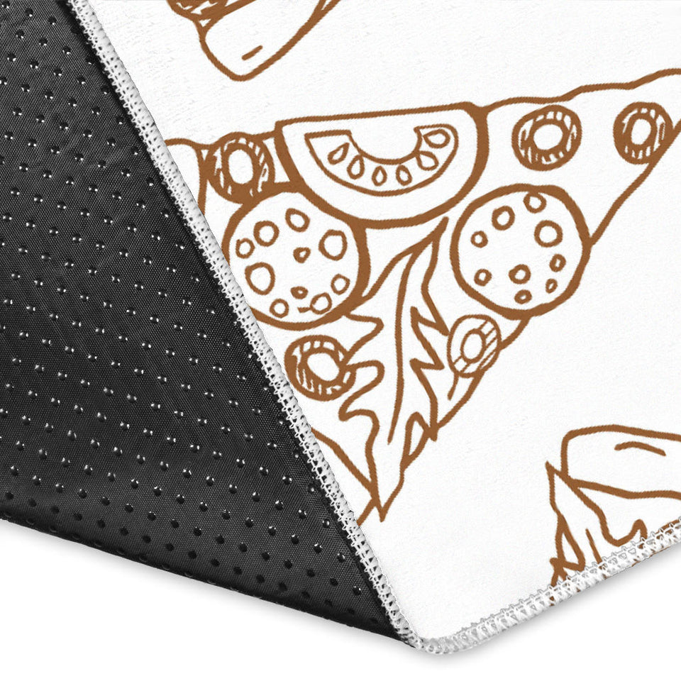 Hand Drawn Pizza Pattern Area Rug