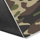 Dark Green Camo Camouflage Pattern Area Rug
