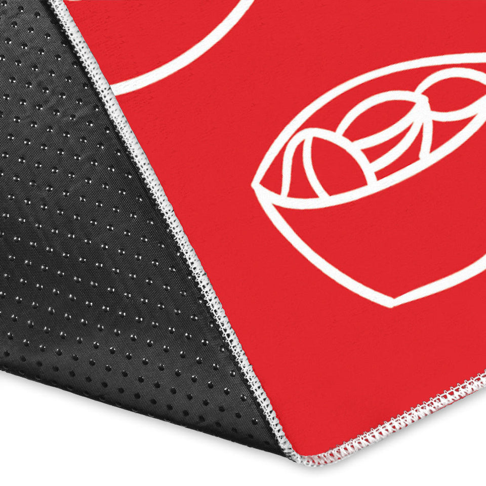 Sushi Pattern Red Background Area Rug