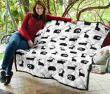 Goat Ram Pattern Premium Quilt