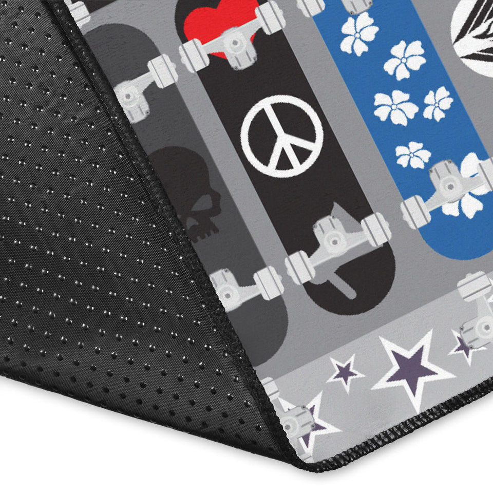 Skate Board Pattern Print Design 04 Area Rug