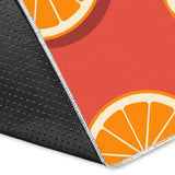 Oranges Pattern Red Background Area Rug