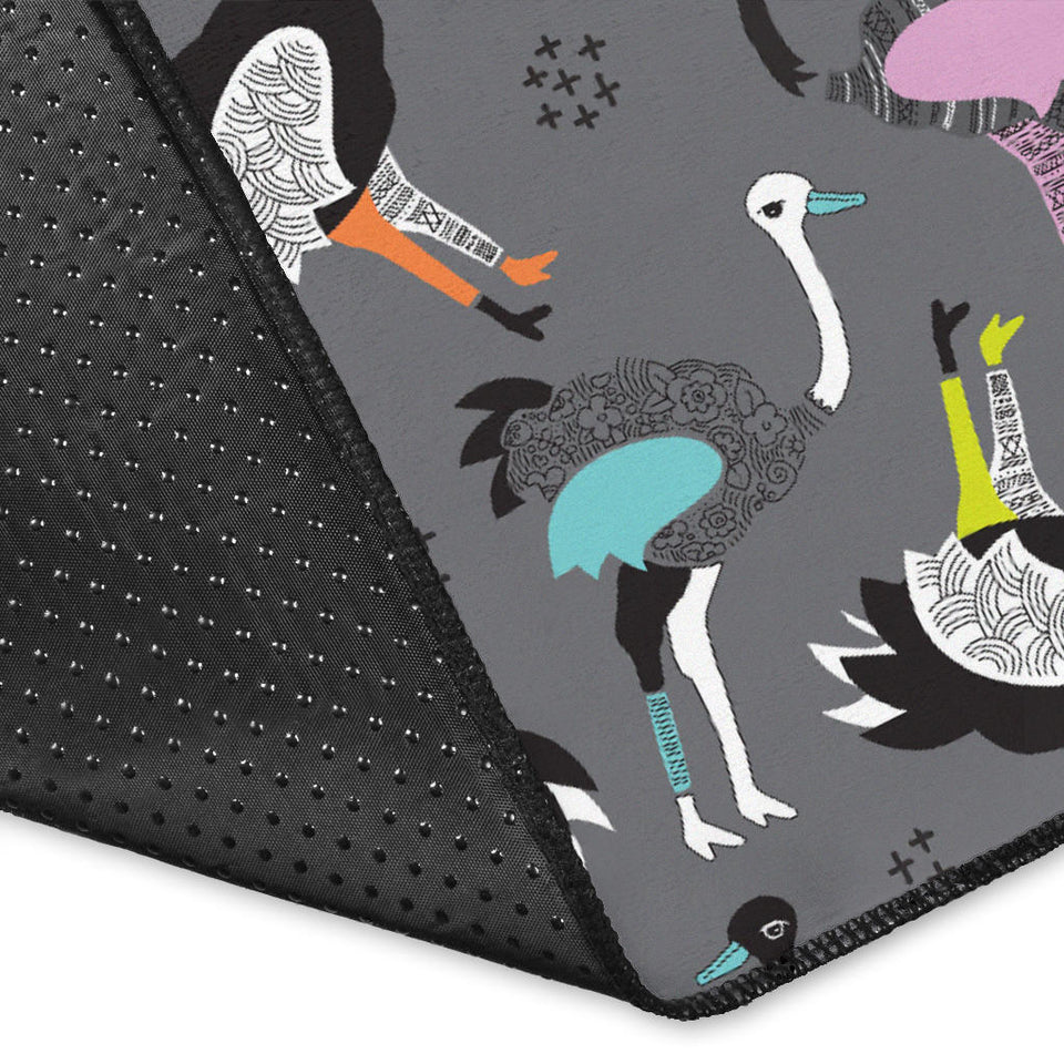Ostrich Pattern Print Design 01 Area Rug