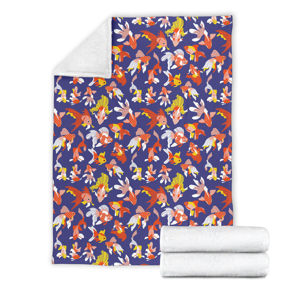 Goldfish Pattern Print Design 04 Premium Blanket