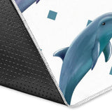 Dolphins Pattern Dotted Background Area Rug