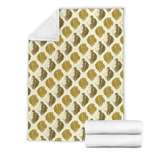 Lion Pattern Print Design 02 Premium Blanket