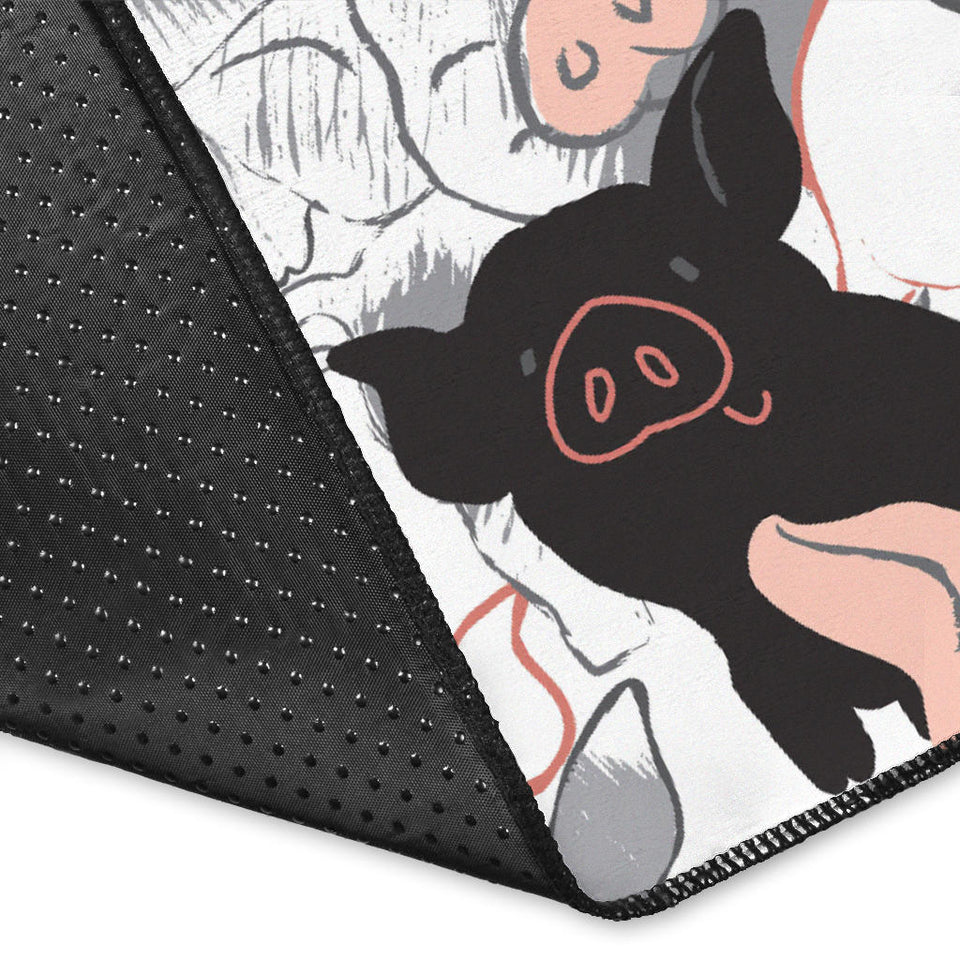 Pig Pattern Print Design 05 Area Rug