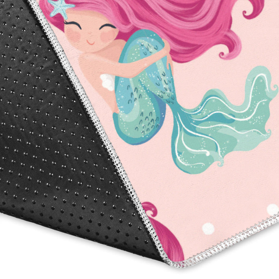 Cute Little Mermaid Pattern Area Rug